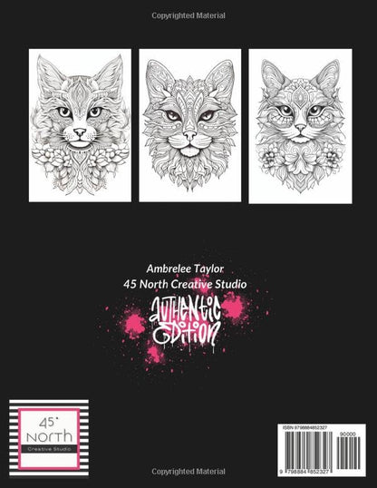 Cats: Whiskered Zen A Cat Coloring Book