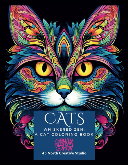 Cats: Whiskered Zen A Cat Coloring Book